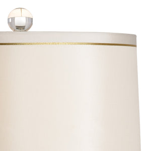 Wildwood Gold Faithful Lamp With Hourglass Silhouette, Hand‑Painted Greek Key, Off‑White Silk Shade, 33" 61028
