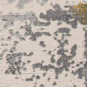 HomeRoots 18' Gold and Gray Abstract Runner Rug - Perfect for Hallways, Stain Resistant, Durable & Stylish Design 610287