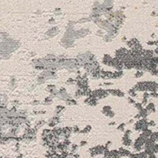 HomeRoots 16' Gold and Gray Abstract Runner Rug – Modern, Durable, Stain-Resistant for High-Traffic Areas 610288