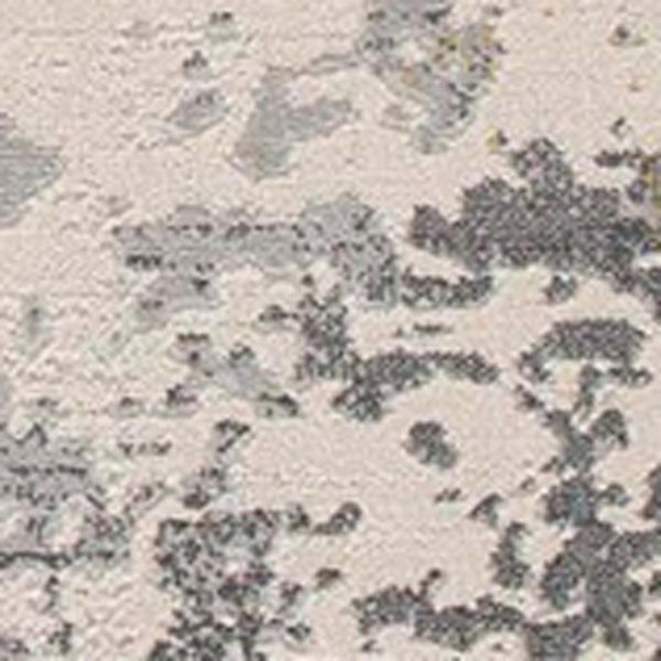 HomeRoots 14' Gold And Gray Abstract Runner Rug – Modern, Durable, Stain-Resistant for High-Traffic Spaces 610289