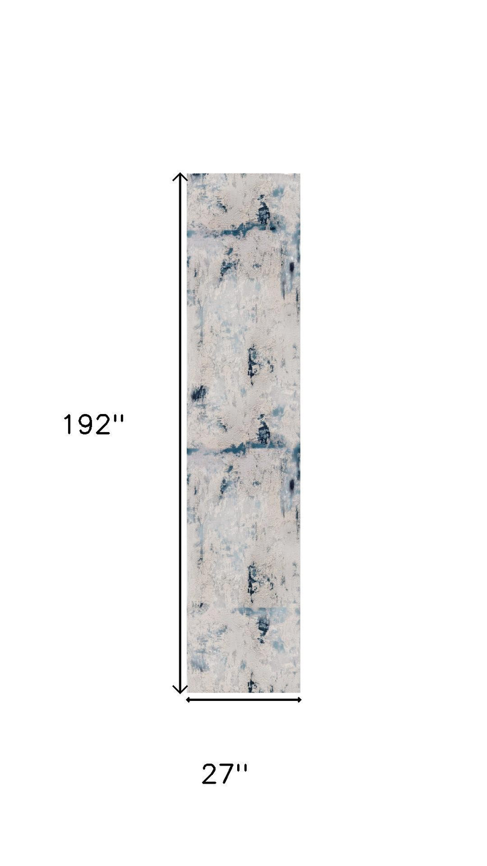 HomeRoots 16' Blue Beige and Gray Abstract Runner Rug - Stylish, Durable, and Soft for High-Traffic Areas 610292