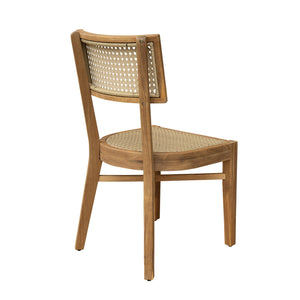 English Elm Christopher Knight Home® - Netro Acacia Wood Dining Chair Set of 2 with Light Brown Wicker Rattan Backrest Rustic Teak Comfort (96) N775P321708T