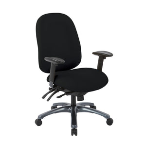 OSP Home Furnishings Multi-function Ergonomic High Back Office Chair with Lumbar Support and Titanium Base High Black 8511-R107