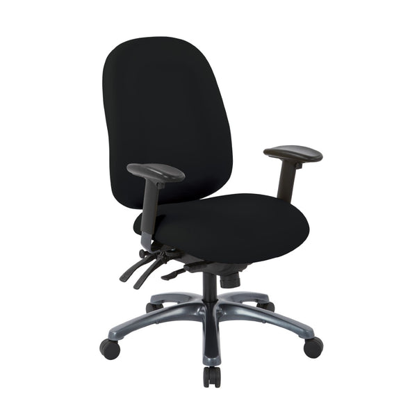 OSP Home Furnishings Multi-function Ergonomic High Back Office Chair with Lumbar Support and Titanium Base High Black 8511-R107