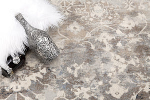 HomeRoots 2' Navy Blue & Beige Abstract Runner Rug - Durable, Stain-Resistant Design for High-Traffic Areas 610384