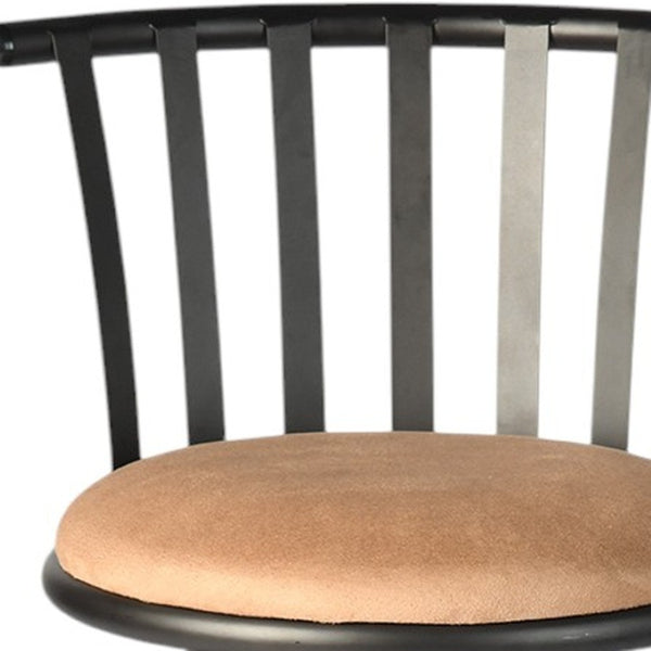 Homeroots Brown Adjustable Height Swivel Bar Chair – Modern Farmhouse Style With Faux Leather Comfort & Metal Base   610394