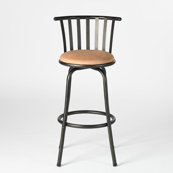 Homeroots Set Of Two Stylish Brown & Black Faux Leather Swivel Bar Chairs With Adjustable Height & Comfort   610395