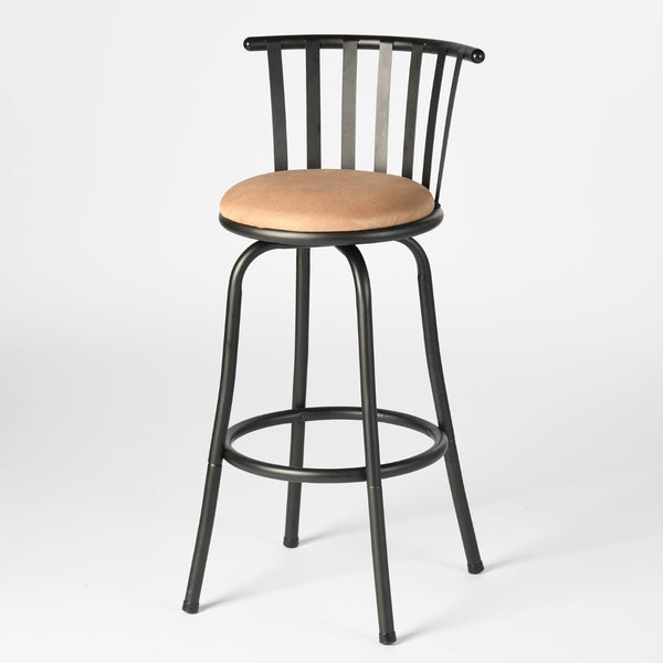 Homeroots Set Of Two Stylish Brown & Black Faux Leather Swivel Bar Chairs With Adjustable Height & Comfort   610395