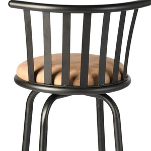 Homeroots Set Of Two Stylish Brown & Black Faux Leather Swivel Bar Chairs With Adjustable Height & Comfort   610395