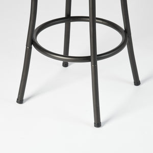 Homeroots Set Of Two Stylish Brown & Black Faux Leather Swivel Bar Chairs With Adjustable Height & Comfort   610395