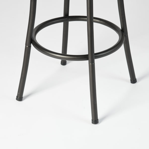 Homeroots Set Of Two Stylish Brown & Black Faux Leather Swivel Bar Chairs With Adjustable Height & Comfort   610395