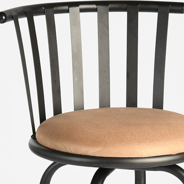 Homeroots Set Of Three Stylish Brown & Black Faux Leather Swivel Bar Chairs With Adjustable Height & Comfort   610396