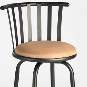 Homeroots Set Of Three Stylish Brown & Black Faux Leather Swivel Bar Chairs With Adjustable Height & Comfort   610396