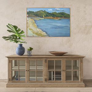 HomeRoots Inlet Beach Hand-Detailed Acrylic Canvas Art in Natural Floater Frame for Coastal Elegance 610398