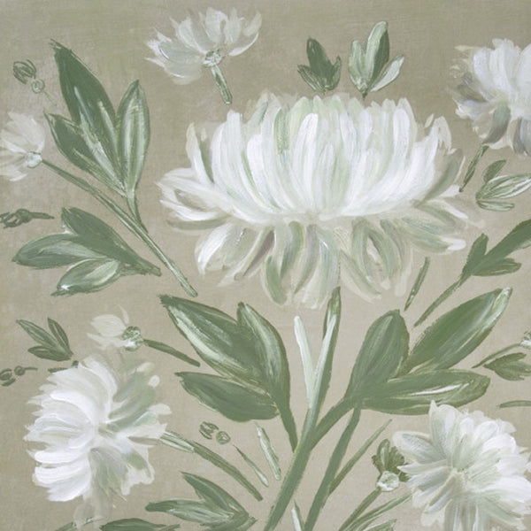 HomeRoots White Flower Bouquet Wall Art in Gold Floater Frame – Hand-Finished Canvas for Elegant Decor 610400