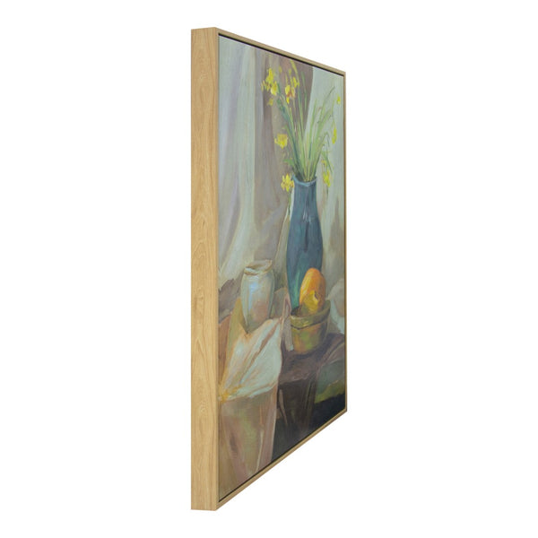 HomeRoots Still Life Vase Hand-Embellished Wall Art in Floater Frame | Elegant 36x24 Canvas Decor for Any Room 610401