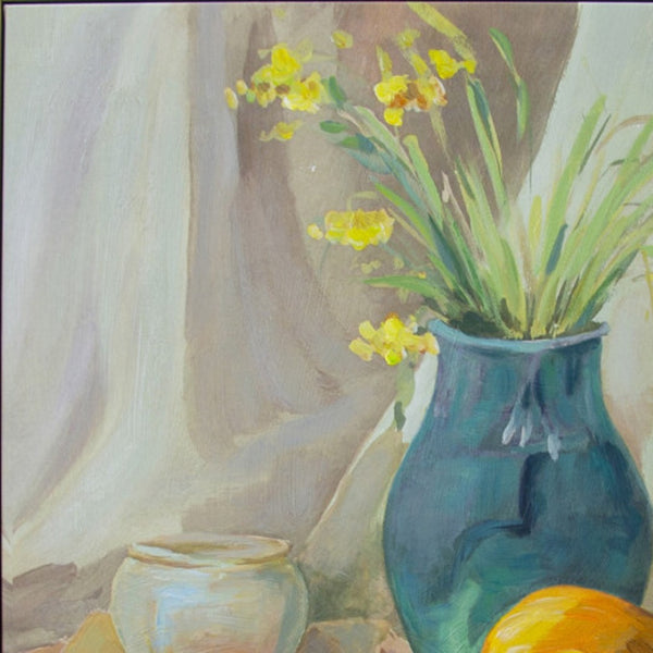 HomeRoots Still Life Vase Hand-Embellished Wall Art in Floater Frame | Elegant 36x24 Canvas Decor for Any Room 610401