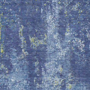 HomeRoots 5' Navy Blue and Denim Abstract Area Rug - Washable, Durable Design for Indoor and Outdoor Use 5' X 8' 610409