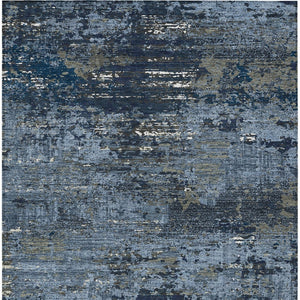 HomeRoots 5' Stylish Blue and Navy Abstract Area Rug – Durable, Washable, Indoor/Outdoor, Low-Maintenance Decor 5' X 8' 610427