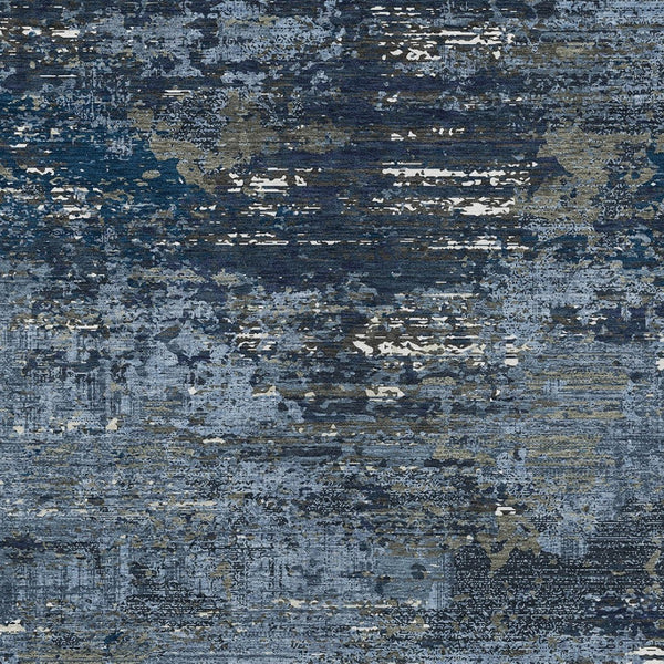 HomeRoots 5' Stylish Blue and Navy Abstract Area Rug – Durable, Washable, Indoor/Outdoor, Low-Maintenance Decor 5' X 8' 610427