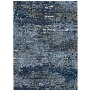HomeRoots 5' Stylish Blue and Navy Abstract Area Rug – Durable, Washable, Indoor/Outdoor, Low-Maintenance Decor 8' X 10' 610429