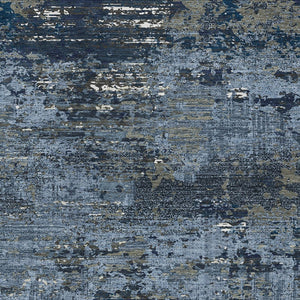 HomeRoots 5' Stylish Blue and Navy Abstract Area Rug – Durable, Washable, Indoor/Outdoor, Low-Maintenance Decor 9' X 12' 610430