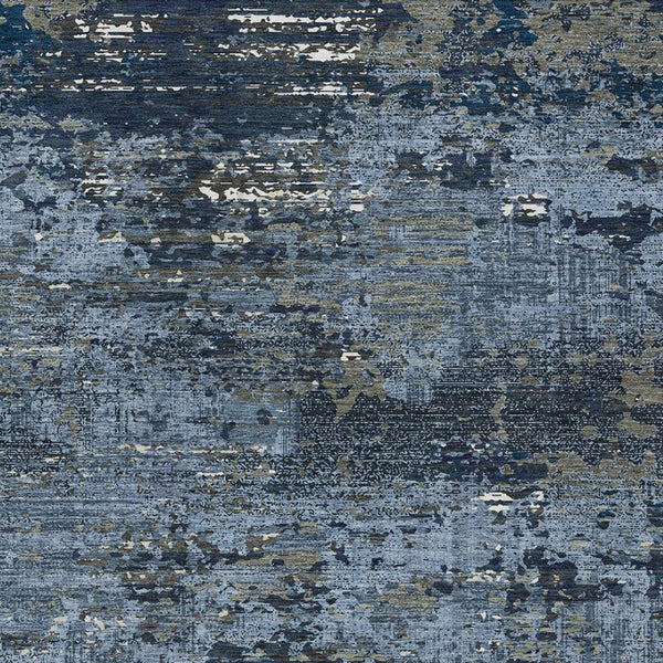 HomeRoots 5' Stylish Blue and Navy Abstract Area Rug – Durable, Washable, Indoor/Outdoor, Low-Maintenance Decor 9' X 12' 610430
