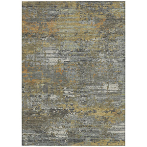 HomeRoots 5' Gold and Taupe Abstract Washable Area Rug - Stylish, Durable, Indoor/Outdoor Use with Easy Care 5' X 8' 610433
