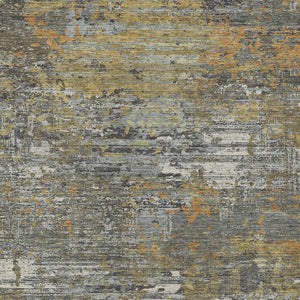 HomeRoots 5' Gold and Taupe Abstract Washable Area Rug - Stylish, Durable, Indoor/Outdoor Use with Easy Care 5' X 8' 610433