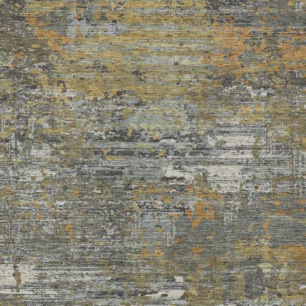 HomeRoots 5' Gold and Taupe Abstract Washable Area Rug - Stylish, Durable, Indoor/Outdoor Use with Easy Care 5' X 8' 610433