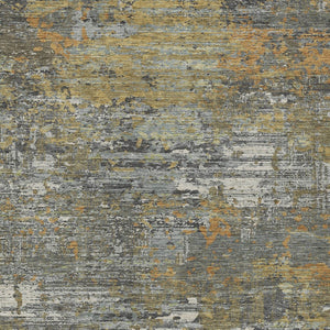 HomeRoots 5' Gold and Taupe Abstract Washable Area Rug - Stylish, Durable, Indoor/Outdoor Use with Easy Care 8' X 10' 610435