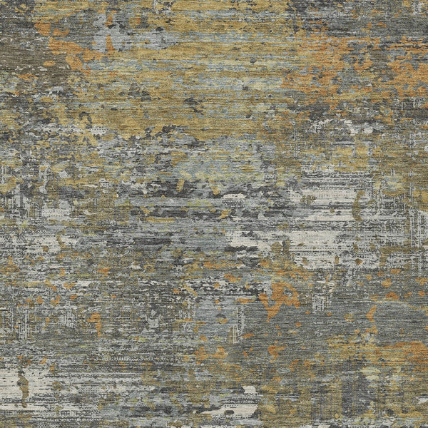 HomeRoots 5' Gold and Taupe Abstract Washable Area Rug - Stylish, Durable, Indoor/Outdoor Use with Easy Care 8' X 10' 610435
