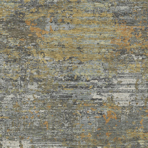 HomeRoots 5' Gold and Taupe Abstract Washable Area Rug - Stylish, Durable, Indoor/Outdoor Use with Easy Care 9' X 12' 610436