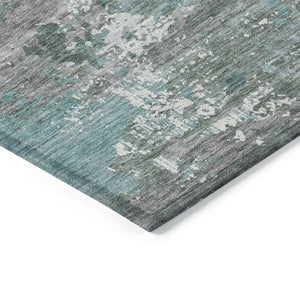 HomeRoots 5' Coastal-Inspired Blue and Teal Abstract Area Rug - Durable, Washable for Indoor & Outdoor Use 8' X 10' 610441