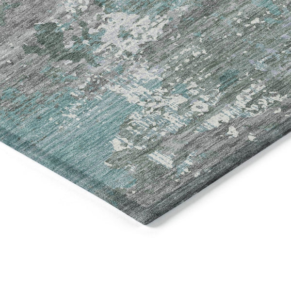 HomeRoots 5' Coastal-Inspired Blue and Teal Abstract Area Rug - Durable, Washable for Indoor & Outdoor Use 8' X 10' 610441