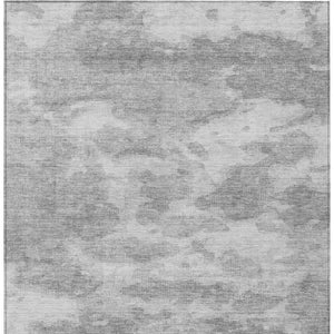 HomeRoots 5' Stylish Silver and Gray Abstract Area Rug - Durable, Washable, Perfect for Indoor or Outdoor Spaces 5' X 8' 610445