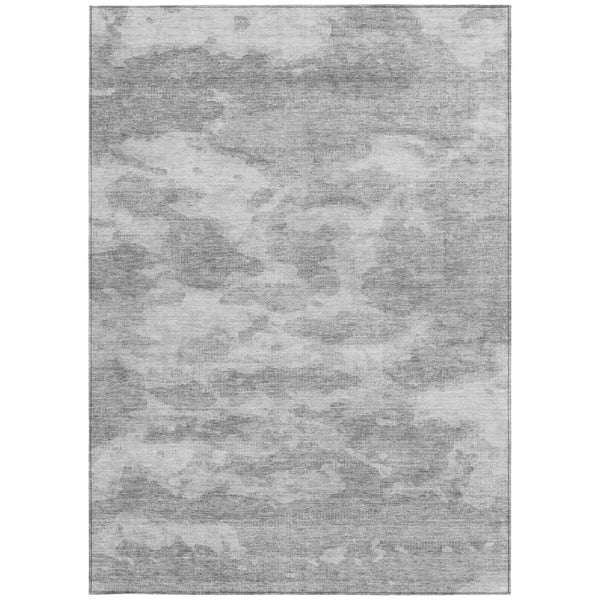 HomeRoots 9' X 12' Silver and Gray Abstract Area Rug – Stylish, Washable, Durable for Indoor & Outdoor Spaces! 610448