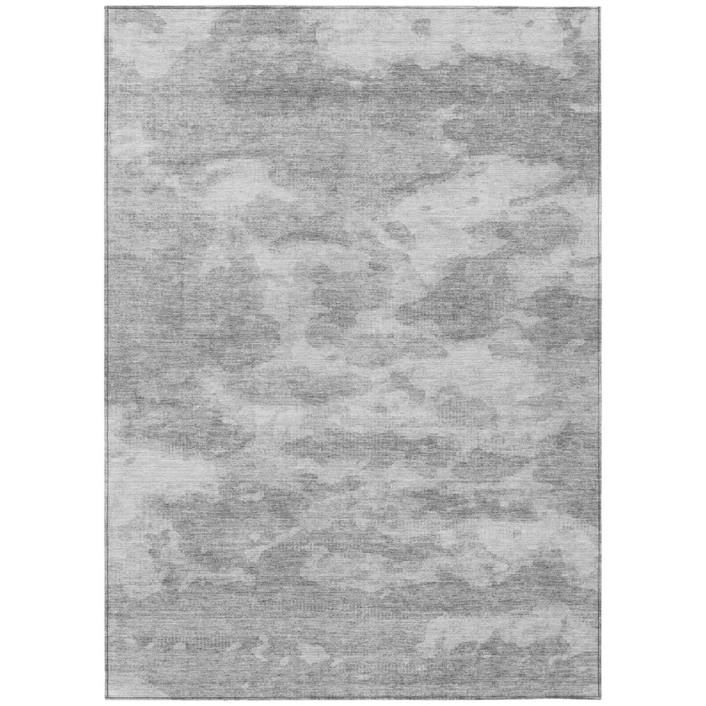 HomeRoots 9' X 12' Silver and Gray Abstract Area Rug – Stylish, Washable, Durable for Indoor & Outdoor Spaces! 610448