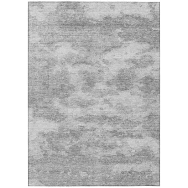 HomeRoots 9' X 12' Silver and Gray Abstract Area Rug – Stylish, Washable, Durable for Indoor & Outdoor Spaces! 610448