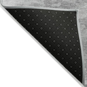 HomeRoots 9' X 12' Silver and Gray Abstract Area Rug – Stylish, Washable, Durable for Indoor & Outdoor Spaces! 610448