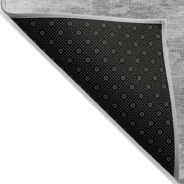 HomeRoots 9' X 12' Silver and Gray Abstract Area Rug – Stylish, Washable, Durable for Indoor & Outdoor Spaces! 610448