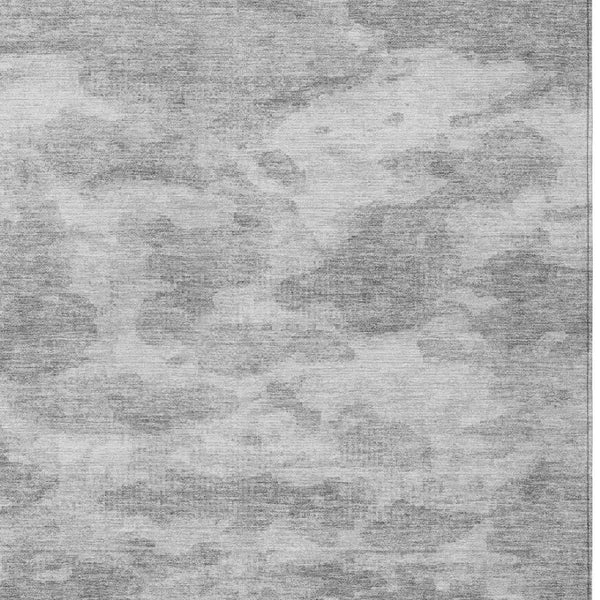 HomeRoots 5' Stylish Silver and Gray Abstract Area Rug - Durable, Washable, Perfect for Indoor or Outdoor Spaces 10' X 14' 610449