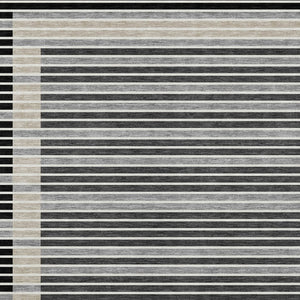 HomeRoots 5' Black and Beige Striped Washable Area Rug - Durable, Stylish Design for Indoor and Outdoor Spaces 5' X 8' 610457