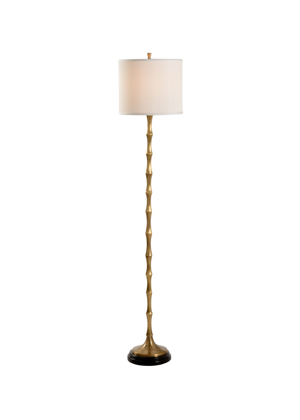 Wildwood Brantley Antique Brass Floor Lamp With Bamboo Texture — Slim 66" Ambient Accent Light For Rooms 61049