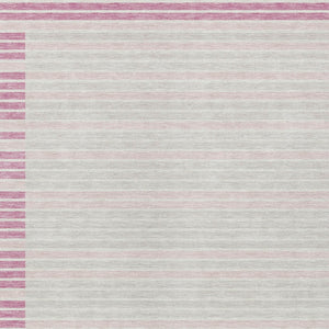 HomeRoots 5' Cheerful Pink and Ivory Striped Washable Area Rug for Indoor and Outdoor Spaces, Durable Design 5' X 8' 610493