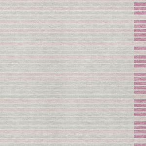HomeRoots 5' Cheerful Pink and Ivory Striped Washable Area Rug for Indoor and Outdoor Spaces, Durable Design 8' X 10' 610495