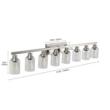 English Elm Modern 8-Light Bathroom Vanity Light Fixture - Brushed Nickel Finish With Clear Glass Shades, Perfect For Bathroom, Vanity, and Dressing Area Lighting (No Bulbs)