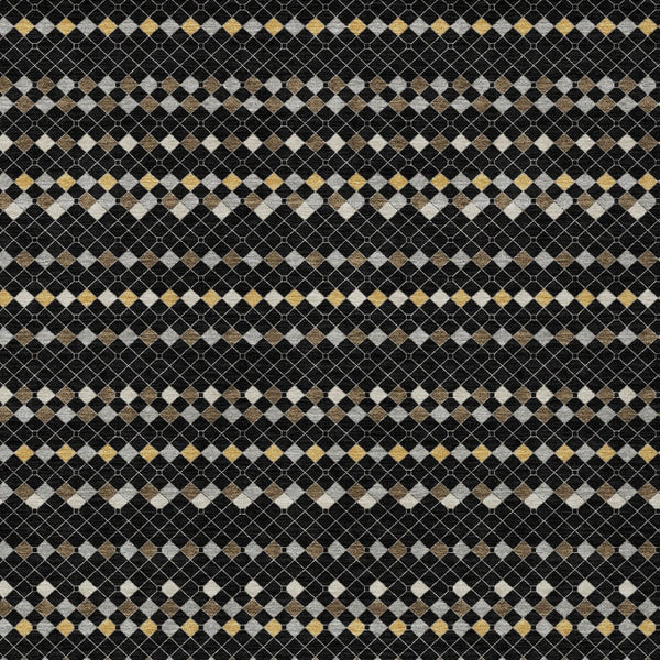HomeRoots 5' Durable Black and Taupe Striped Washable Area Rug – Perfect for Indoor and Outdoor Spaces! 5' X 8' 610517