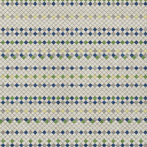 HomeRoots 5' Stylish Linen and Lime Green Striped Area Rug - Durable, Washable, Indoor/Outdoor Versatile Accent 9' X 12' 610538