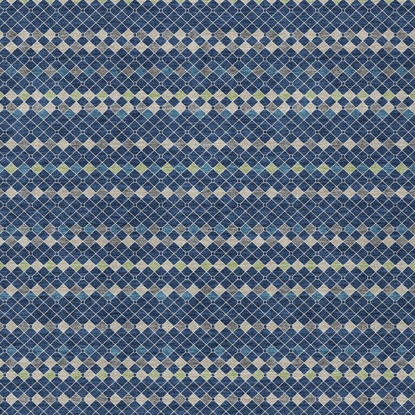 HomeRoots 5' Navy Blue and Mint Green Striped Indoor Outdoor Area Rug – Durable, Washable, Stylish Décor Solution 9' X 12' 610550